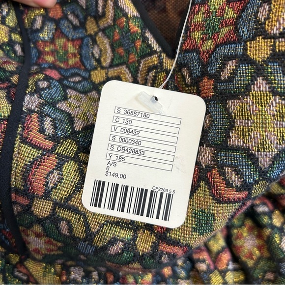 NWT Ecote Urban Outfitters Metallic Catherdal Party Mini Dress Size 6 - Picture 13 of 16